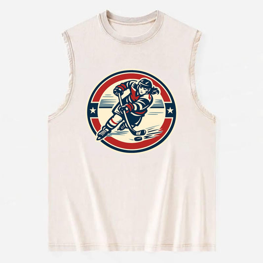 Fierce Ice Queen Emblem - Vintage Washed Tank - Beige