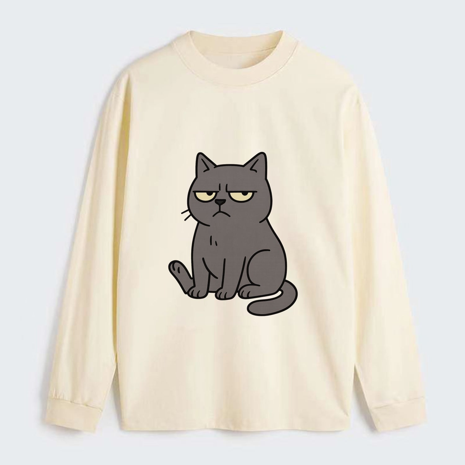The Cat Judging Silently - Classic Long Sleeve Shirt - Beige