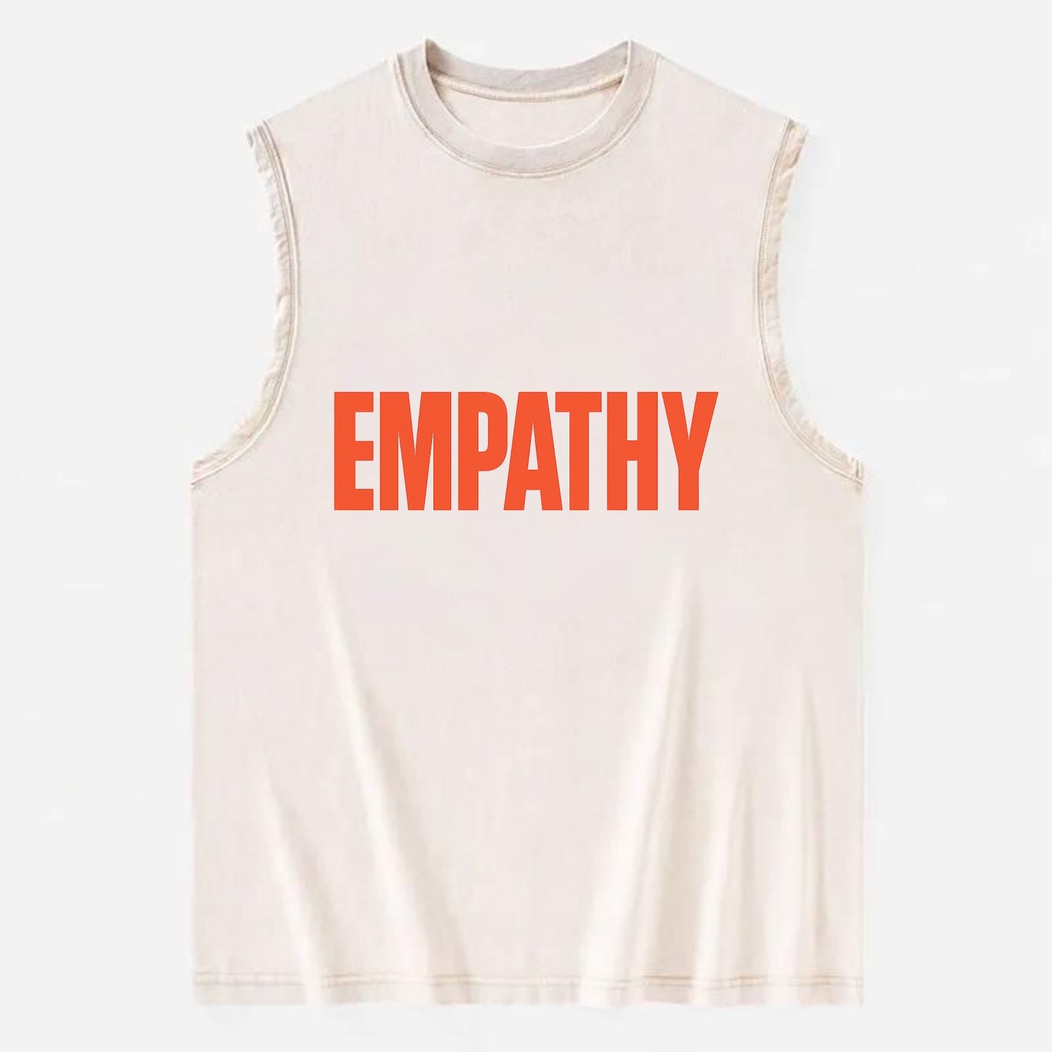 Bold typography design - "EMPATHY" - understanding others, emotional - Vintage Washed Tank - Beige