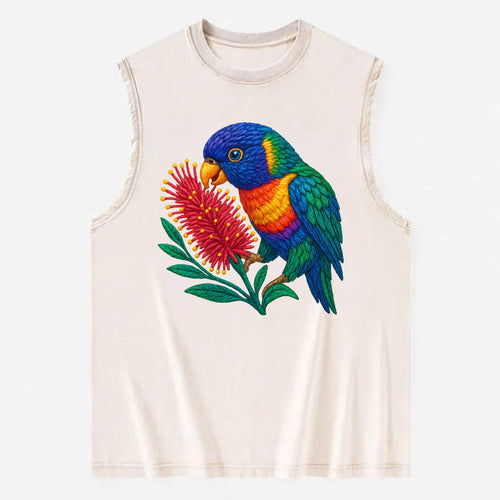 Rainbow Lorikeet Bottlebrush - Vintage Washed Tank