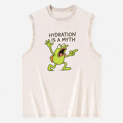 HYDRATION IS A MYTH | Dehydrated fish in desert - Vintage Washed Tank - Beige
