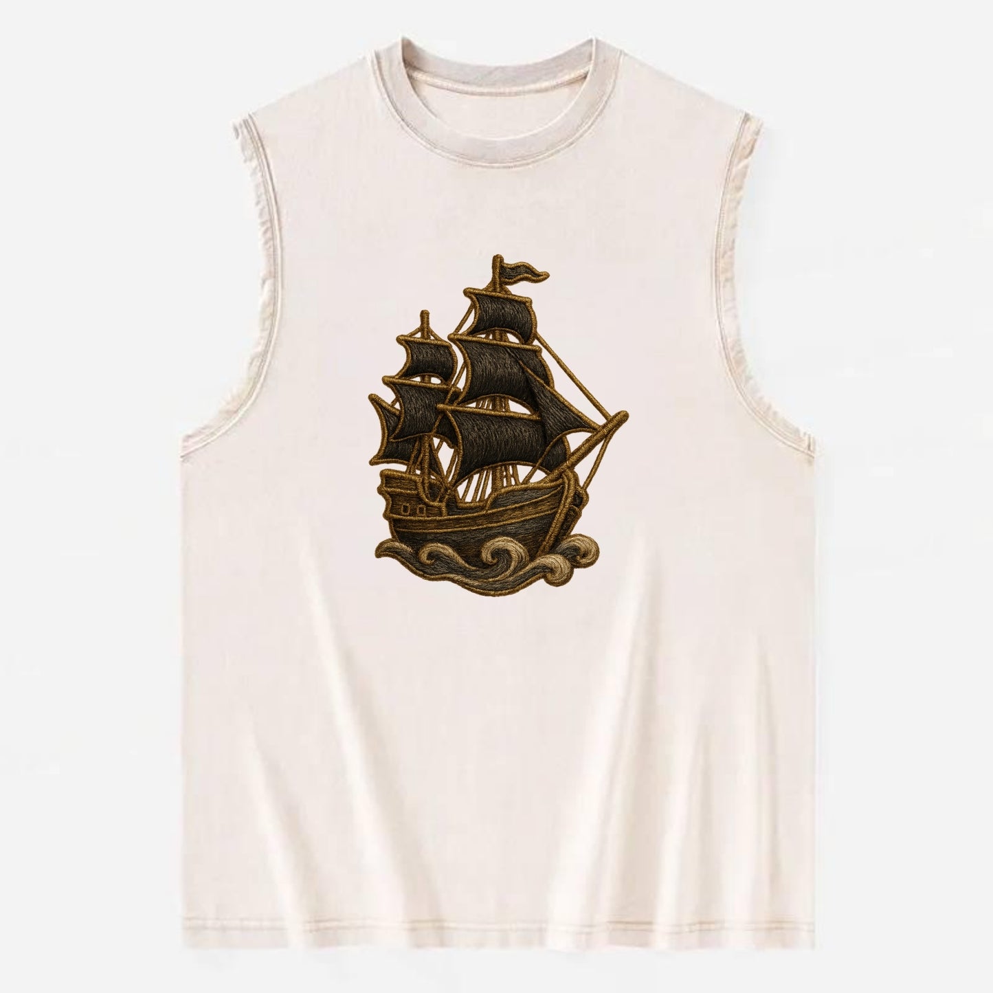 Pirate Ship  - Vintage Washed Tank - Beige