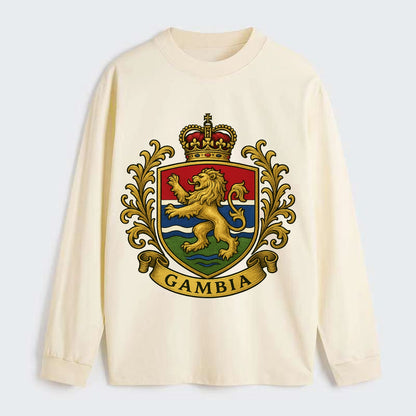 Gambia Heritage Badge  - Classic Long Sleeve Shirt - Beige