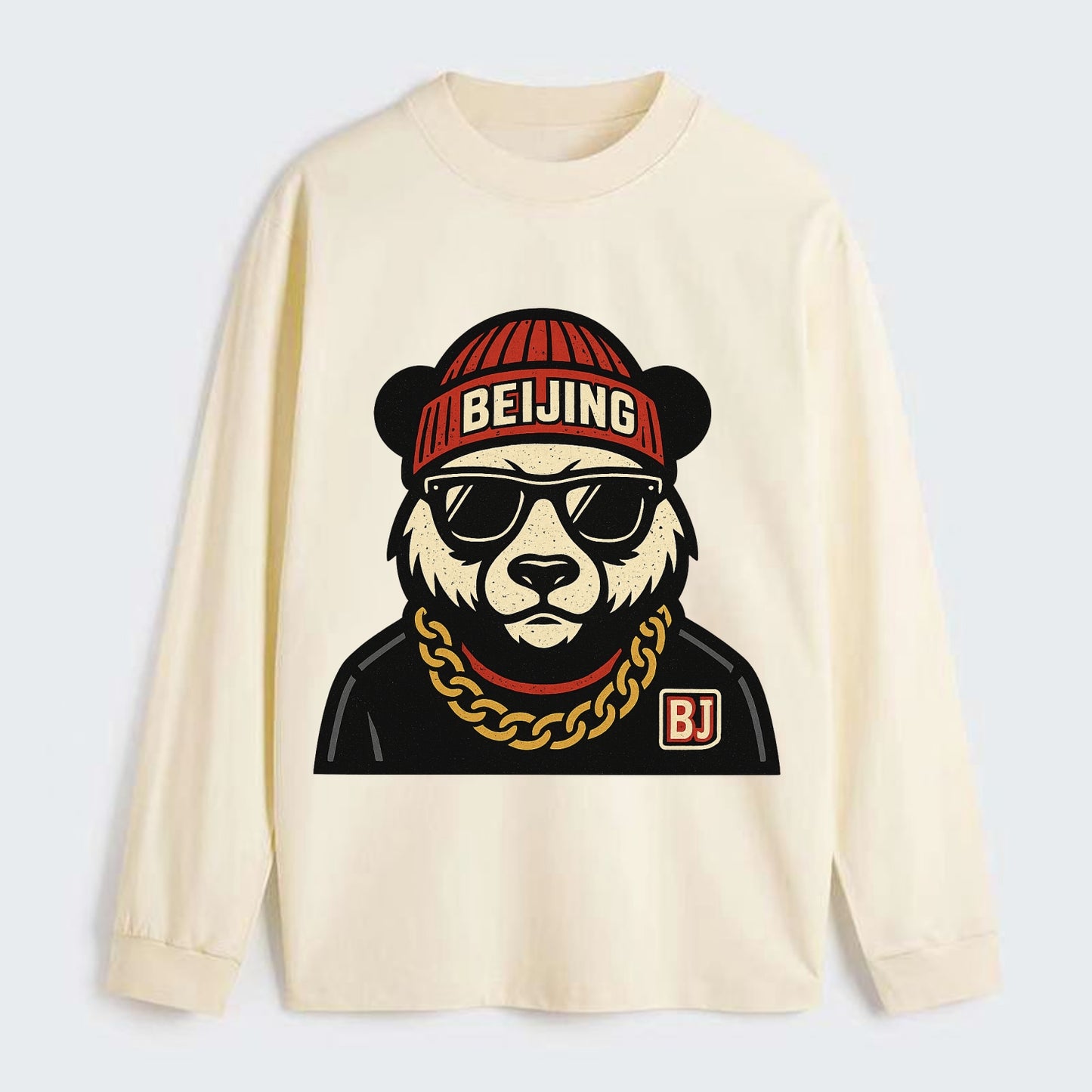 Beijing Panda - Classic Long Sleeve Shirt - Beige