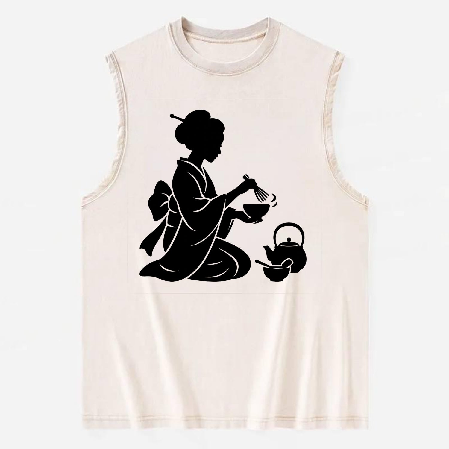 Geisha traditional tea ceremony - Vintage Washed Tank - Beige