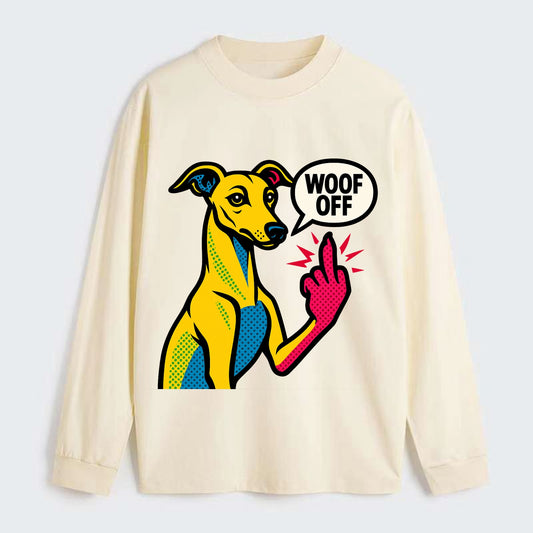 Whippet sleek athletic greyhound-like, elegant long paw giving sass - Classic Long Sleeve Shirt - Beige