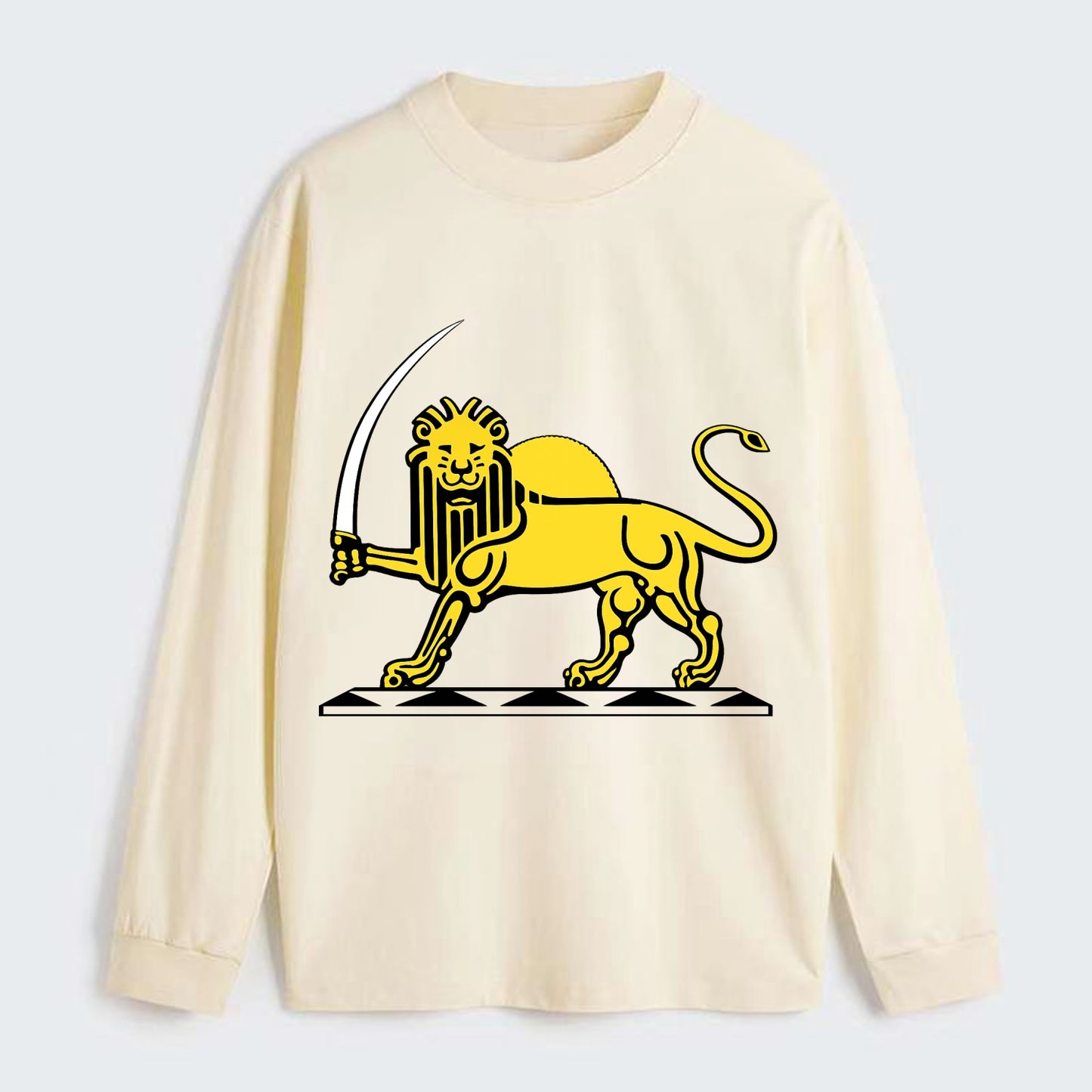 Lion Of The Rising Blade - Classic Long Sleeve Shirt - Beige