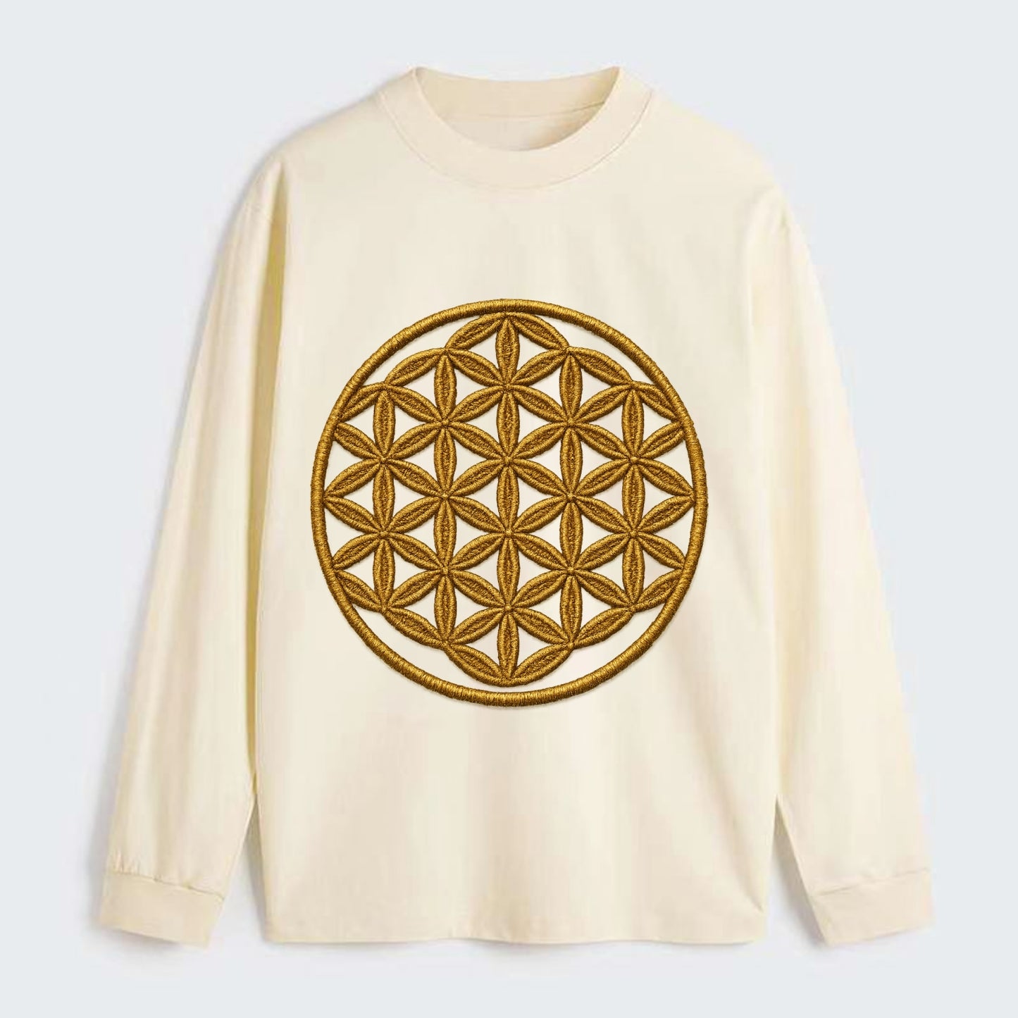 Flower of Life  - Classic Long Sleeve Shirt - Beige