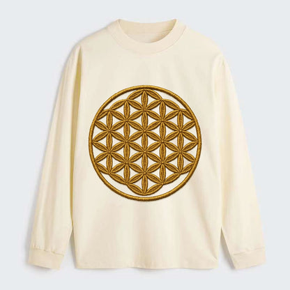 Flower of Life  - Classic Long Sleeve Shirt - Beige