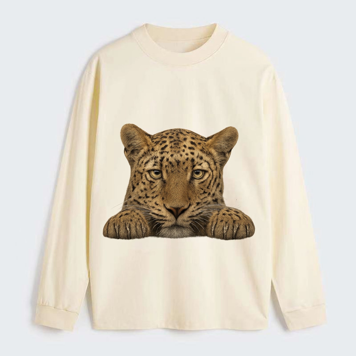 Leopard  - Classic Long Sleeve Shirt - Beige