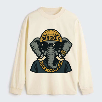 Bangkok Elephant - Classic Long Sleeve Shirt - Beige