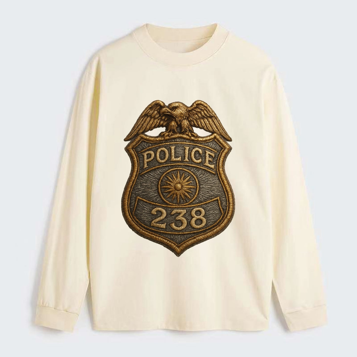 Police Badge  - Classic Long Sleeve Shirt - Beige