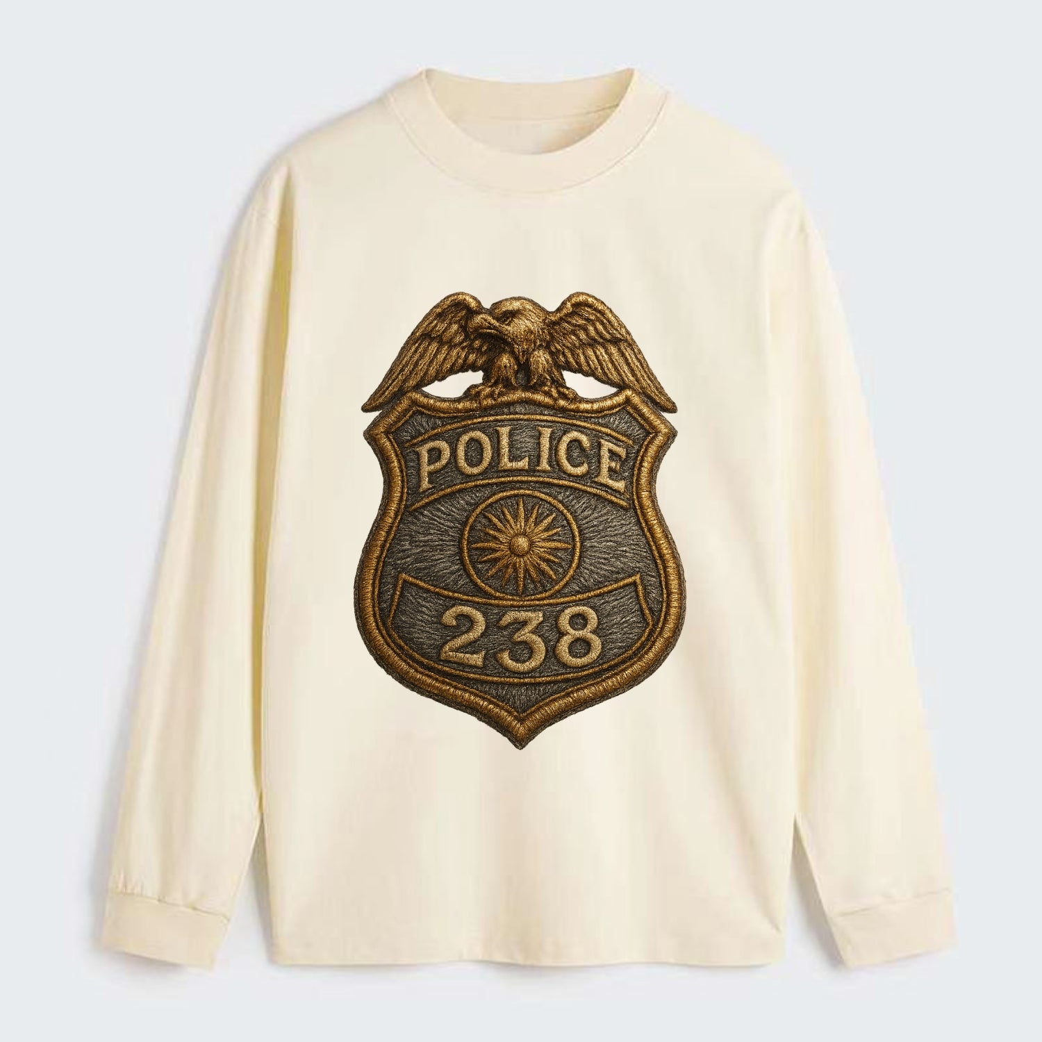Police Badge  - Classic Long Sleeve Shirt - Beige