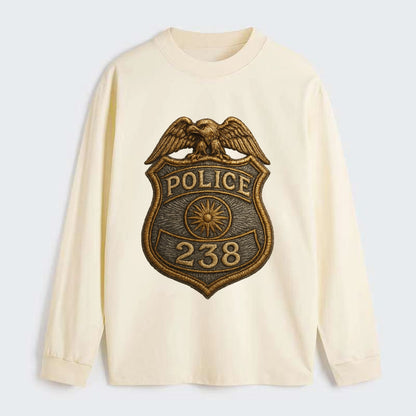 Police Badge  - Classic Long Sleeve Shirt - Beige