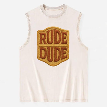 RUDE;DUDE ENERGY Surf Green Trucker - Vintage Washed Tank - Beige