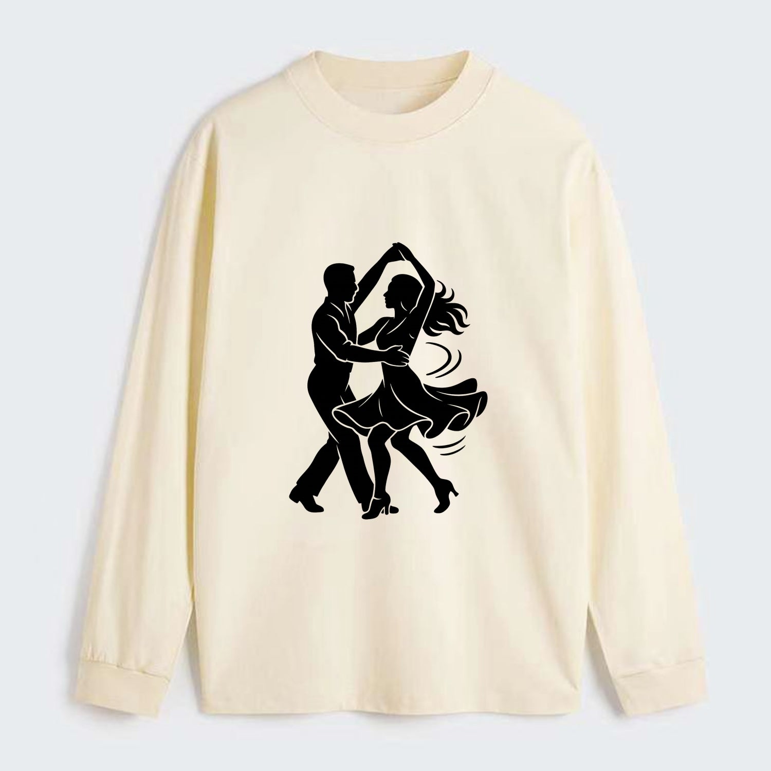 Salsa dancers spinning turn - Classic Long Sleeve Shirt - Beige