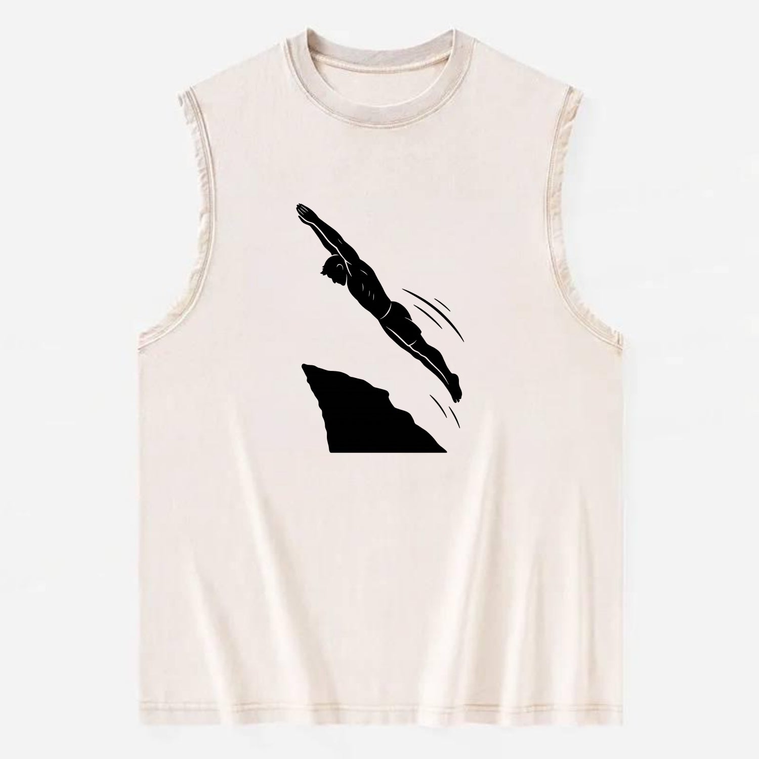 Cliff diver perfect form - Vintage Washed Tank - Beige