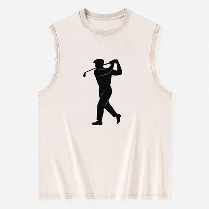 Golfer perfect swing follow-through - Vintage Washed Tank - Beige