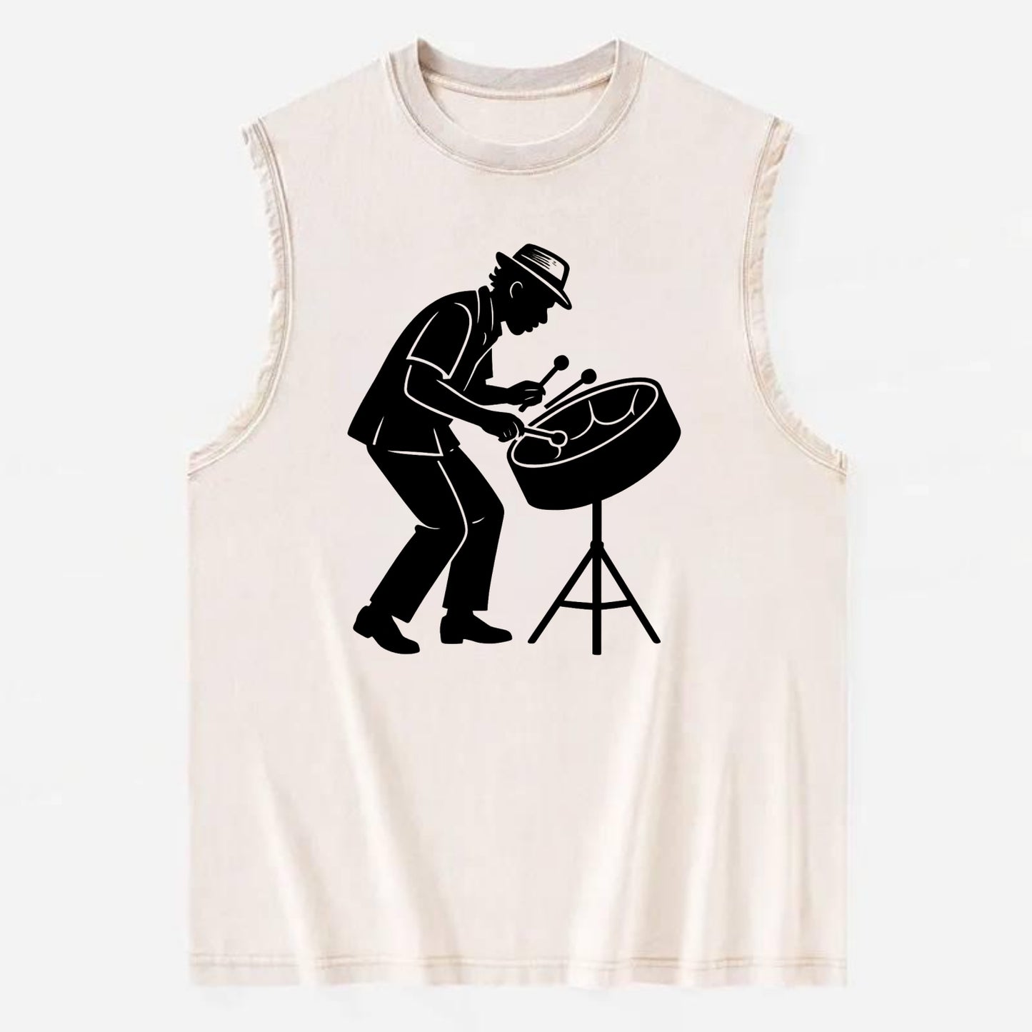 Steel drum player Caribbean rhythm - Vintage Washed Tank - Beige