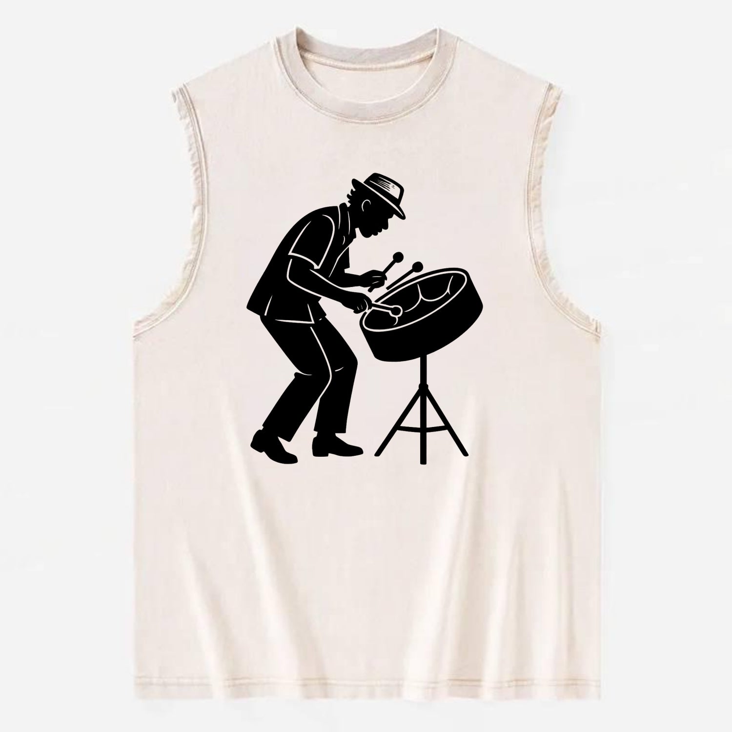 Steel drum player Caribbean rhythm - Vintage Washed Tank - Beige