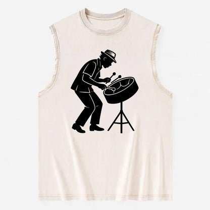Steel drum player Caribbean rhythm - Vintage Washed Tank - Beige