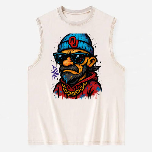 Norman Sooner wearing Oklahoma beanie with OU patch - Vintage Washed Tank
