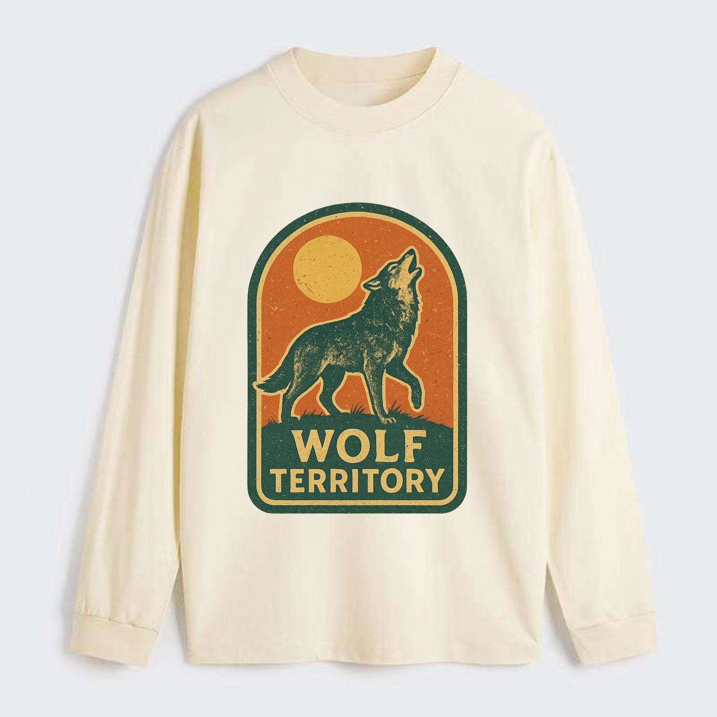 Wolf Territory Marking  - Classic Long Sleeve Shirt - Beige