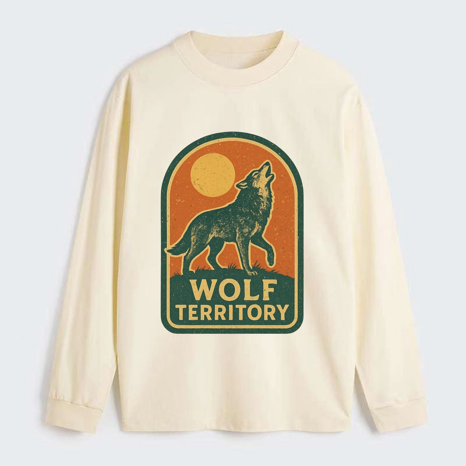 Wolf Territory Marking  - Classic Long Sleeve Shirt - Beige