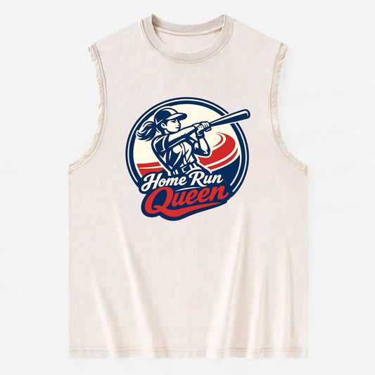 Feminine Power at Bat - Vintage Washed Tank - Beige