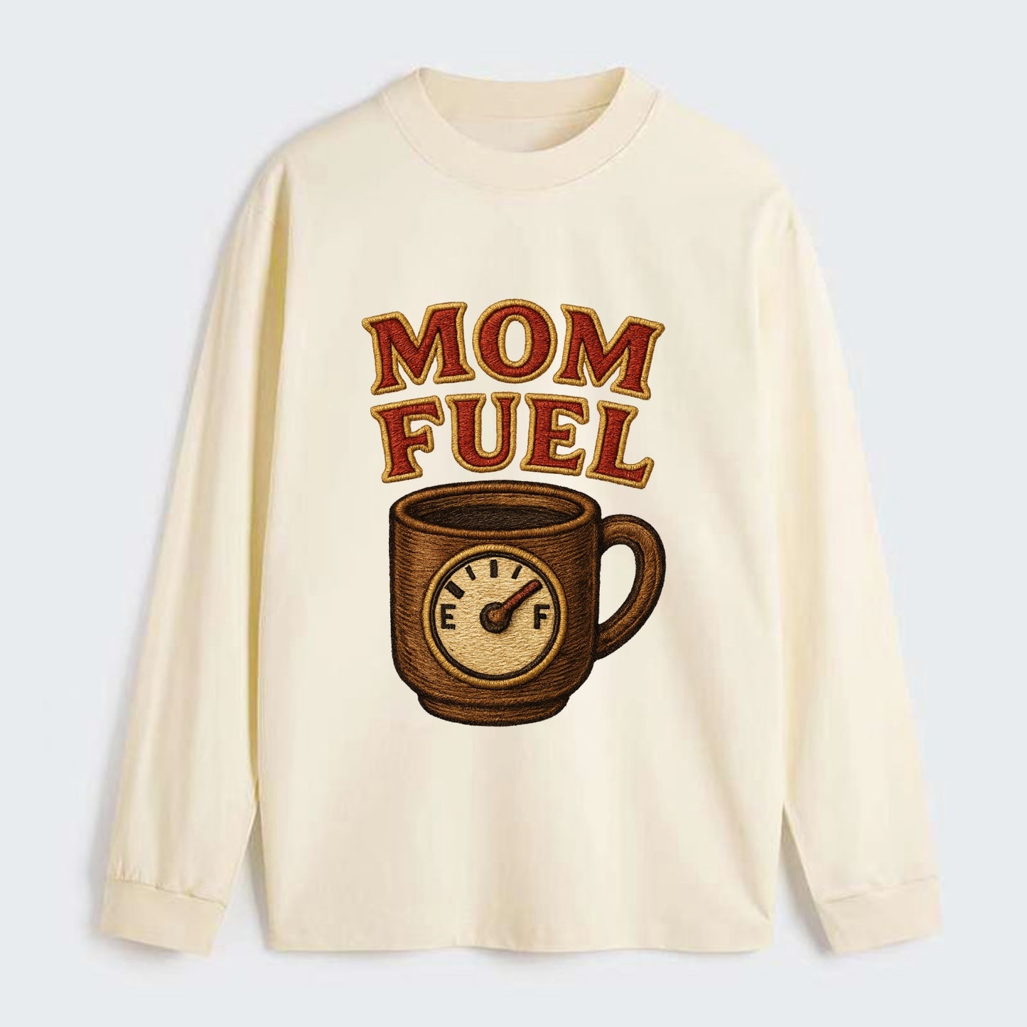 Mom Fuel  - Classic Long Sleeve Shirt - Beige
