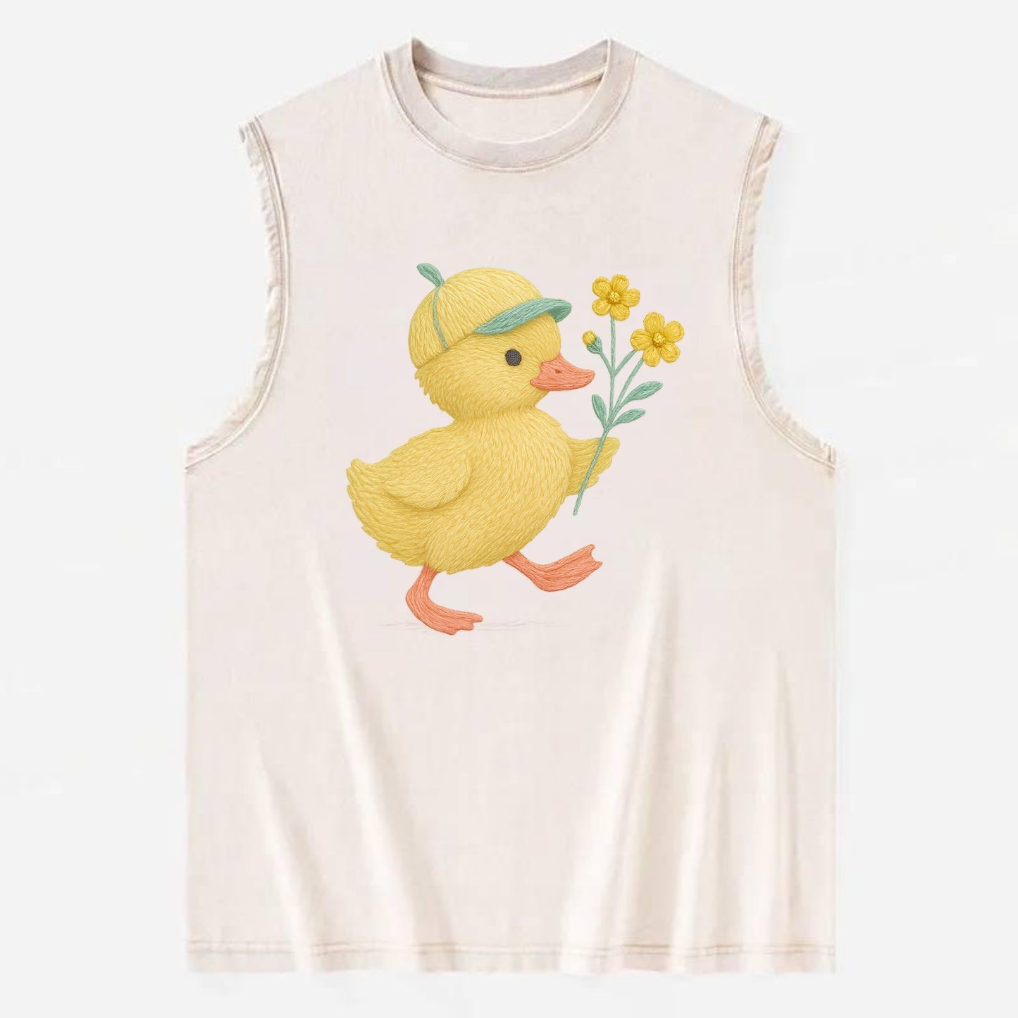 Yellow Duckling - Vintage Washed Tank - Beige