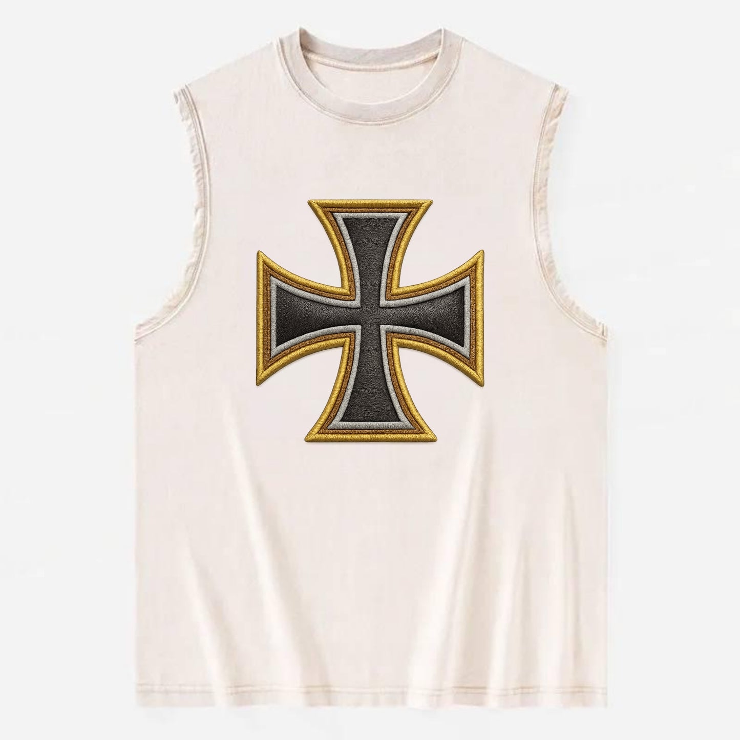 Teutonic Cross  - Vintage Washed Tank - Beige