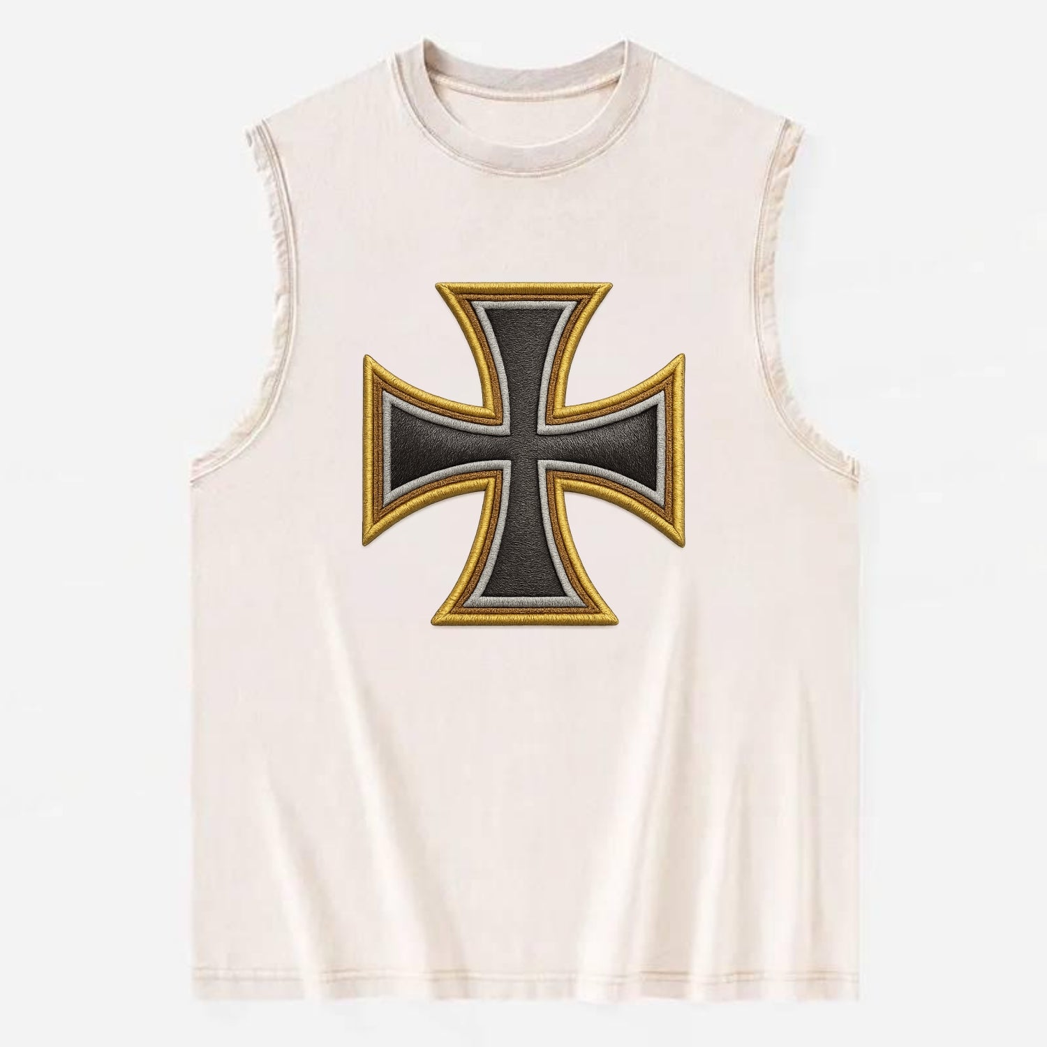 Teutonic Cross  - Vintage Washed Tank - Beige
