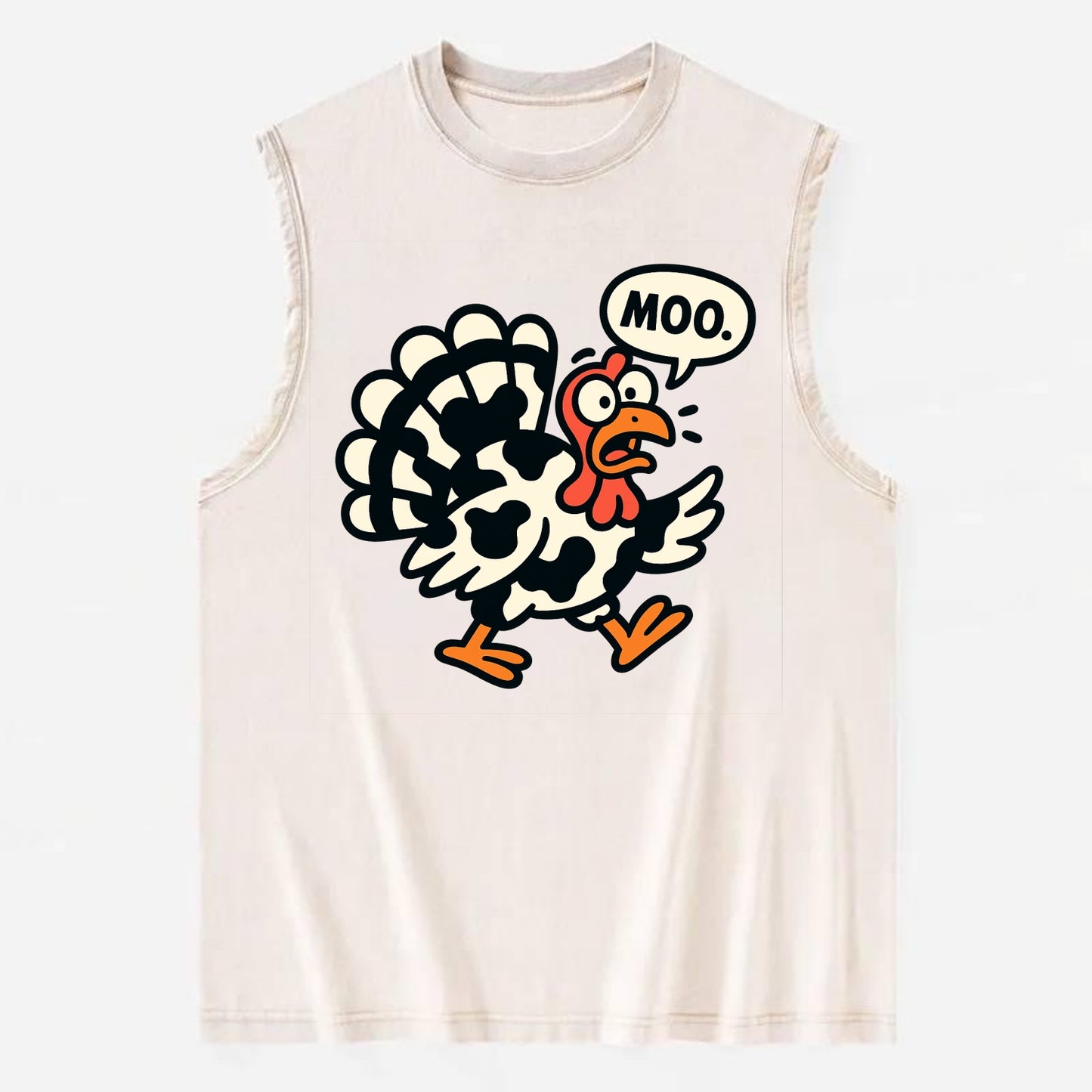 Mooing Turkey - Vintage Washed Tank - Beige