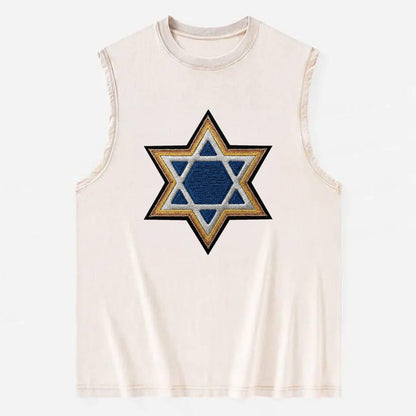 Star of David - Vintage Washed Tank - Beige