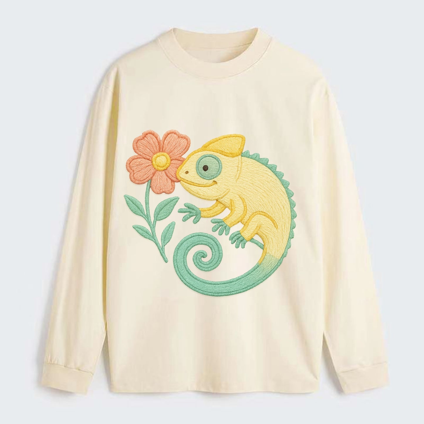Yellow Chameleon - Classic Long Sleeve Shirt - Beige