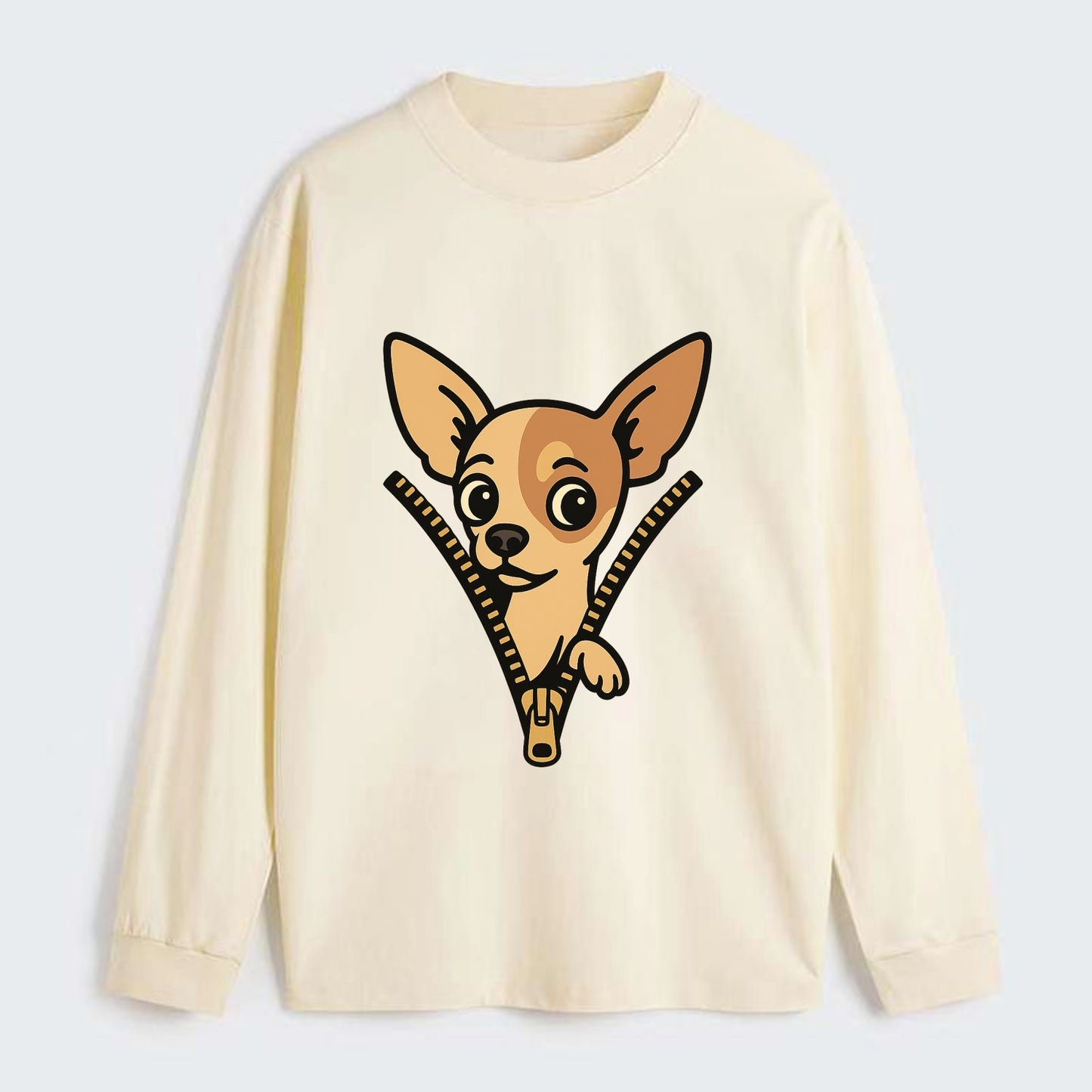 Chihuahua - Classic Long Sleeve Shirt - Beige