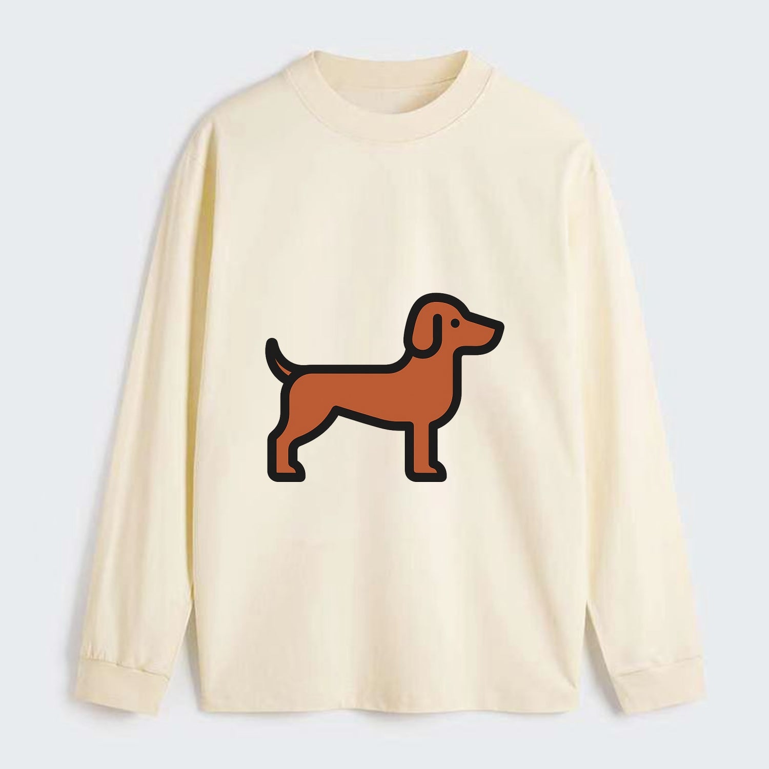 Vizsla - Rust colored flat side profile - Classic Long Sleeve Shirt - Beige