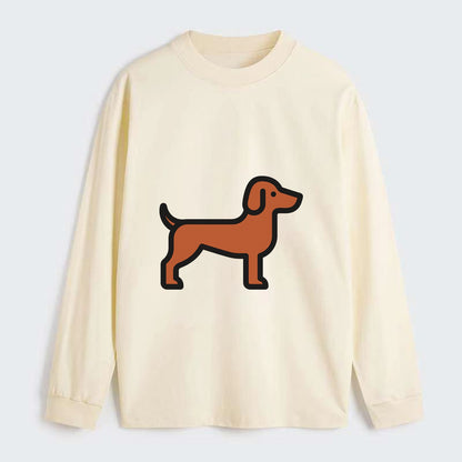 Vizsla - Rust colored flat side profile - Classic Long Sleeve Shirt - Beige