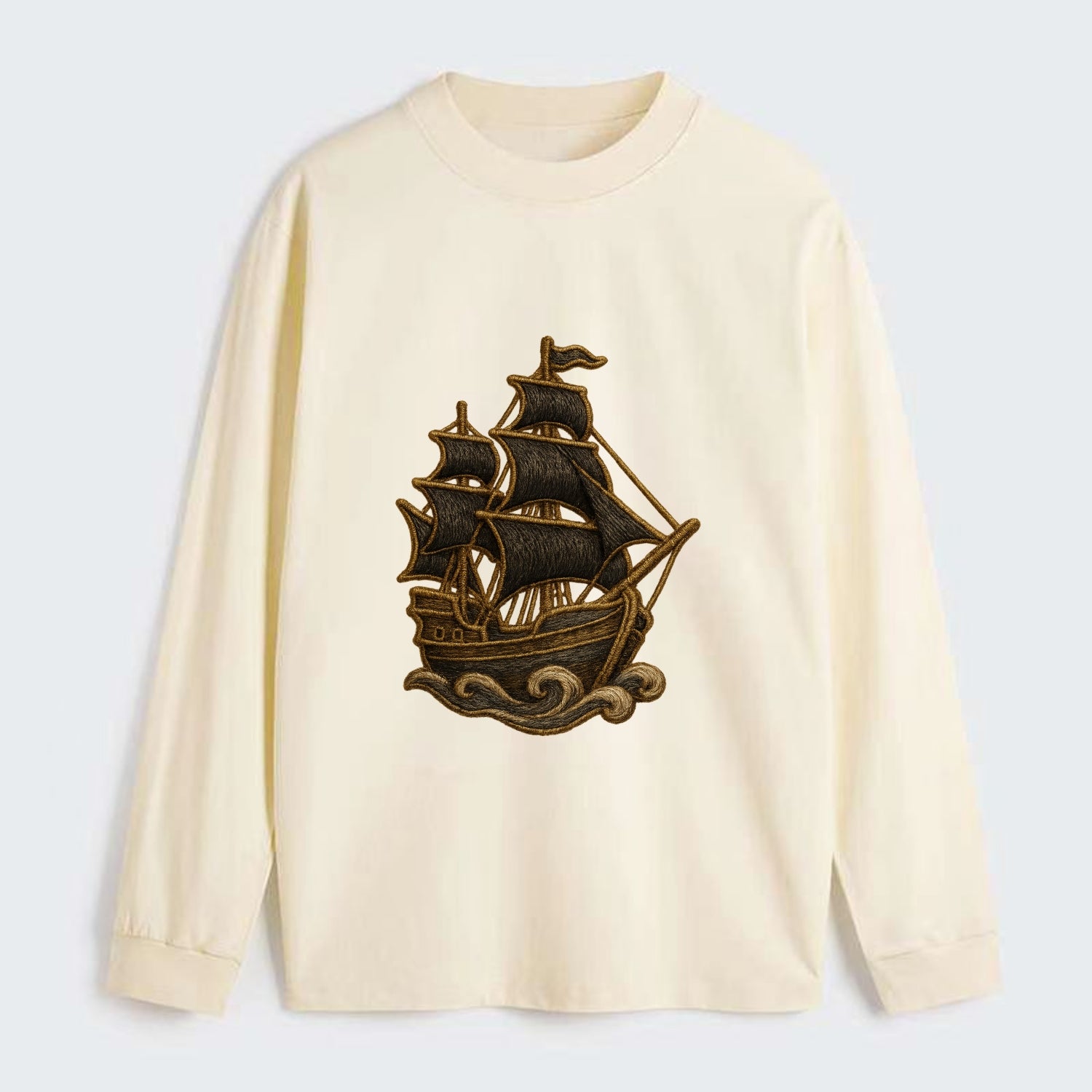 Pirate Ship  - Classic Long Sleeve Shirt - Beige