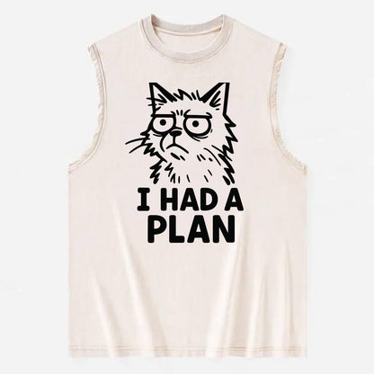 Existential Crisis Cat - Vintage Washed Tank - Beige
