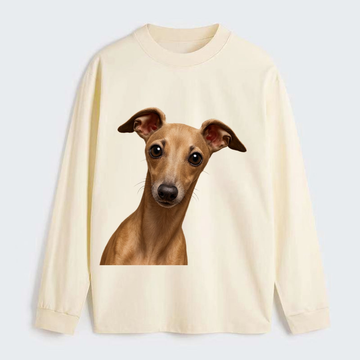 Italian Greyhound  - Classic Long Sleeve Shirt - Beige