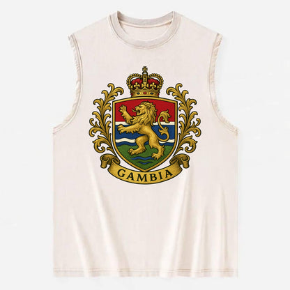 Gambia Heritage Badge  - Vintage Washed Tank - Beige