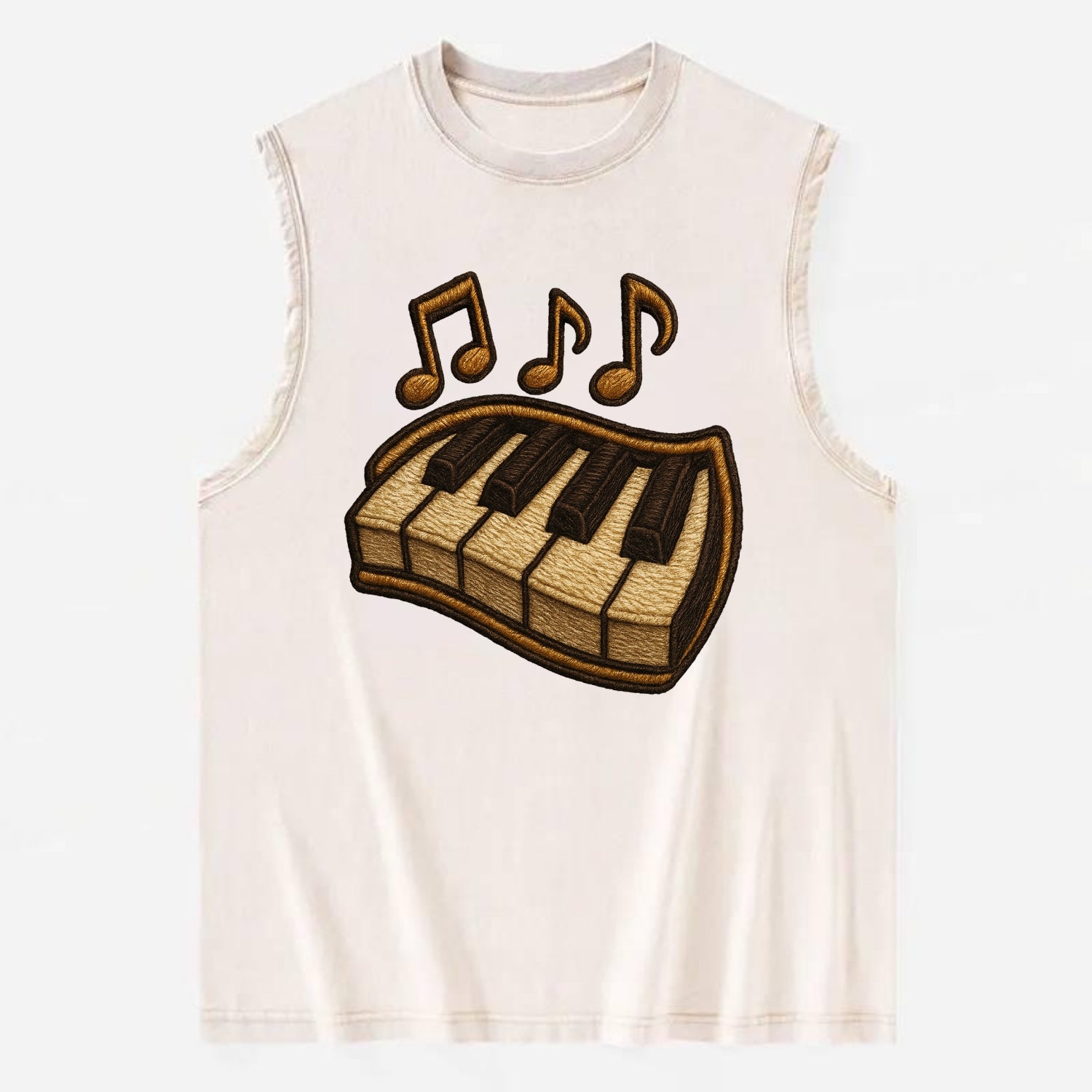 Piano Keys  - Vintage Washed Tank - Beige