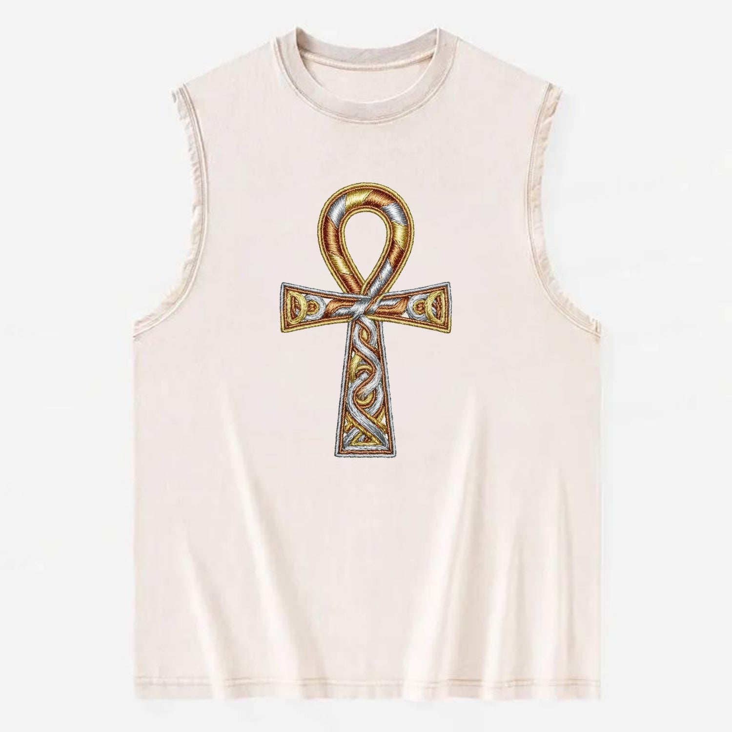 Ankh of Life - Vintage Washed Tank - Beige