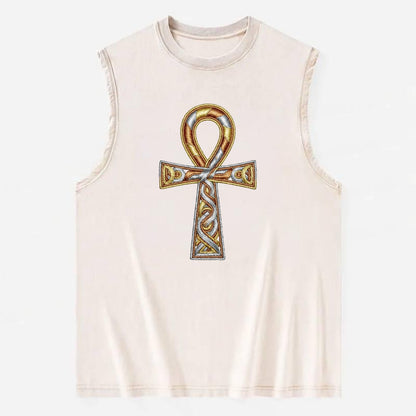 Ankh of Life - Vintage Washed Tank - Beige