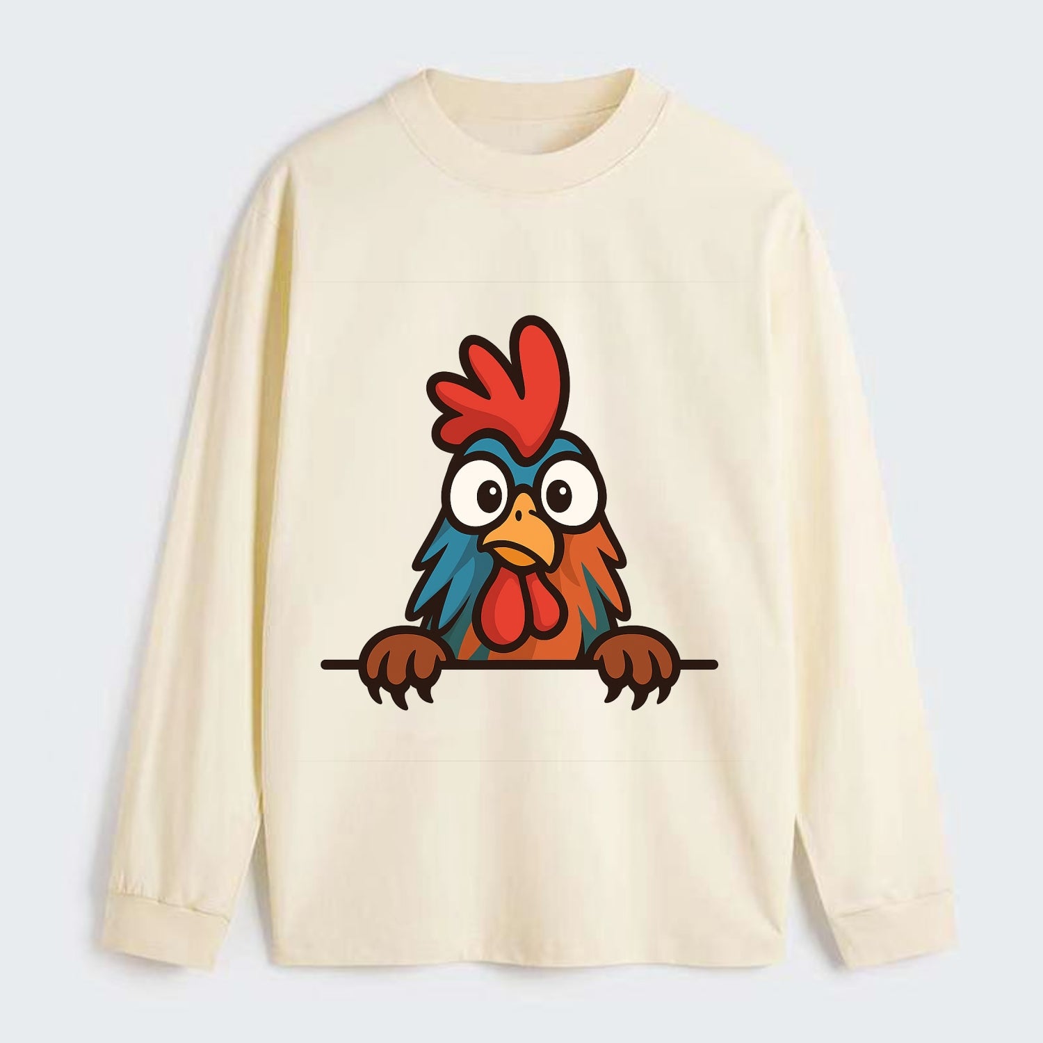 Rooster  - Classic Long Sleeve Shirt - Beige