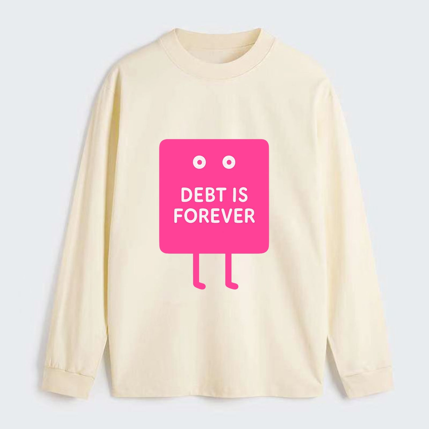 DEBT IS FOREVER | Immortal credit card - Classic Long Sleeve Shirt - Beige