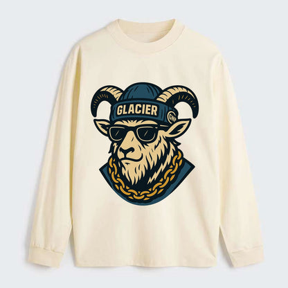 Glacier Mountain Goat - Classic Long Sleeve Shirt - Beige