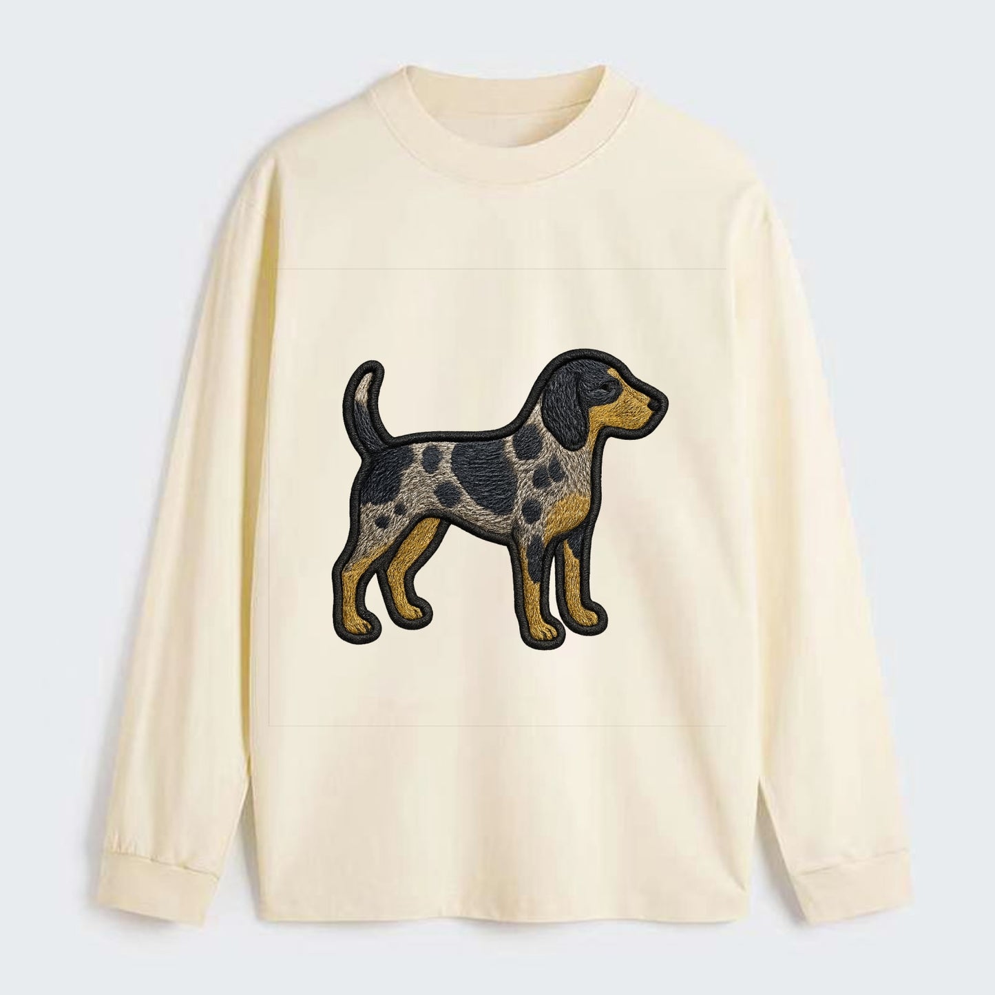 Bluetick Coonhound - Trendy spotted hound logo with prominent black - Classic Long Sleeve Shirt - Beige